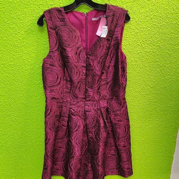 Carmen Marc Valvo Purple Fit and Flare Mini Dress - Picture 1 of 3